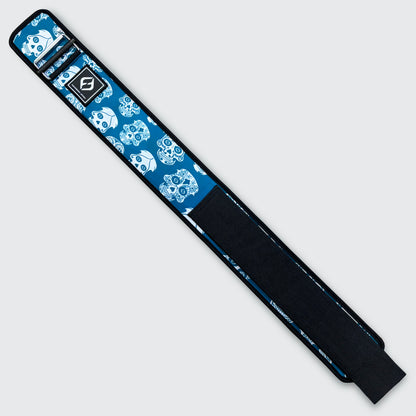 Blue and black belt for crossfit with skull pattern