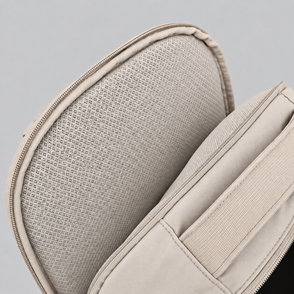 HYBRYD Atlas Backpack Stone open Laptop compartment