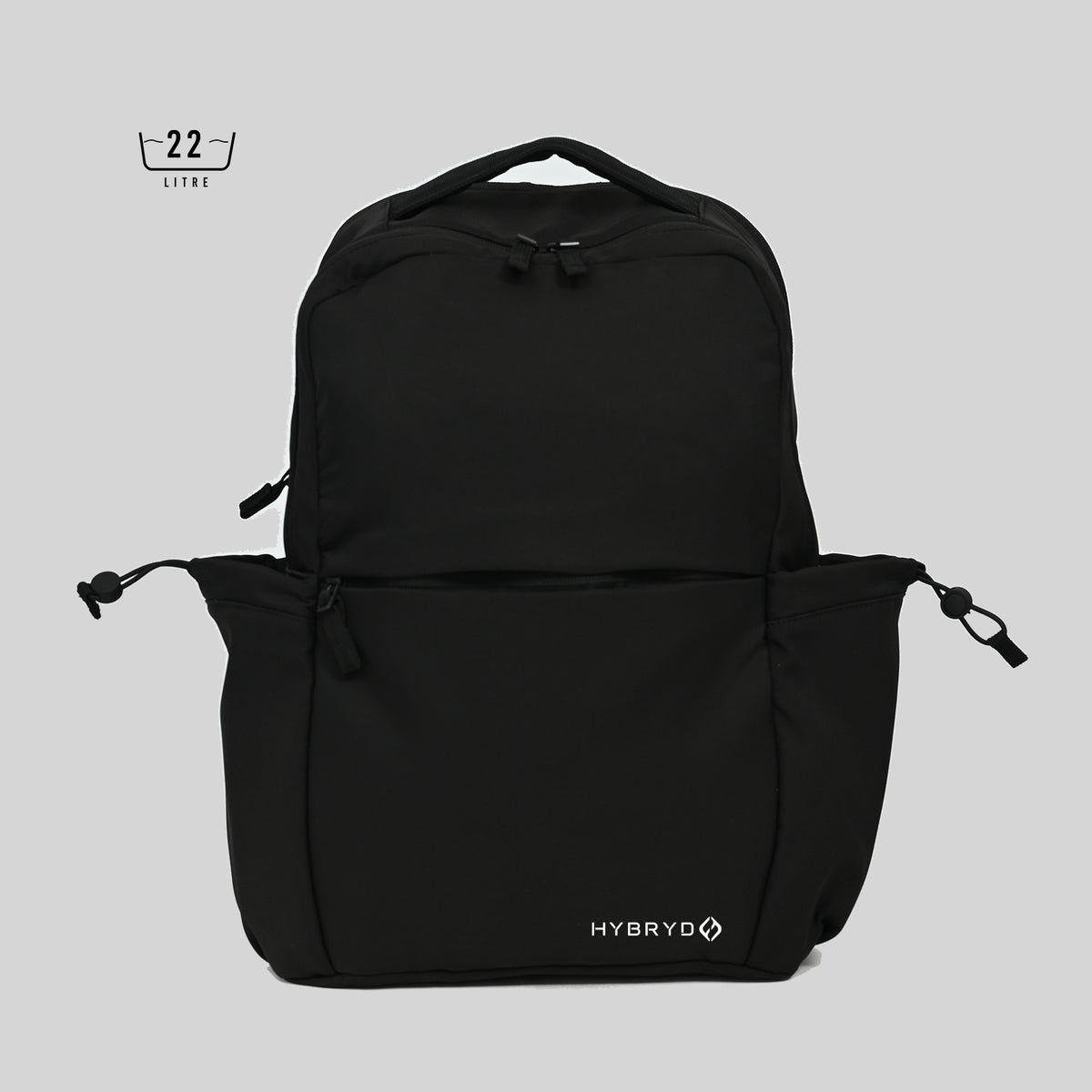 HYBRYD Atlas Backpack Black front view