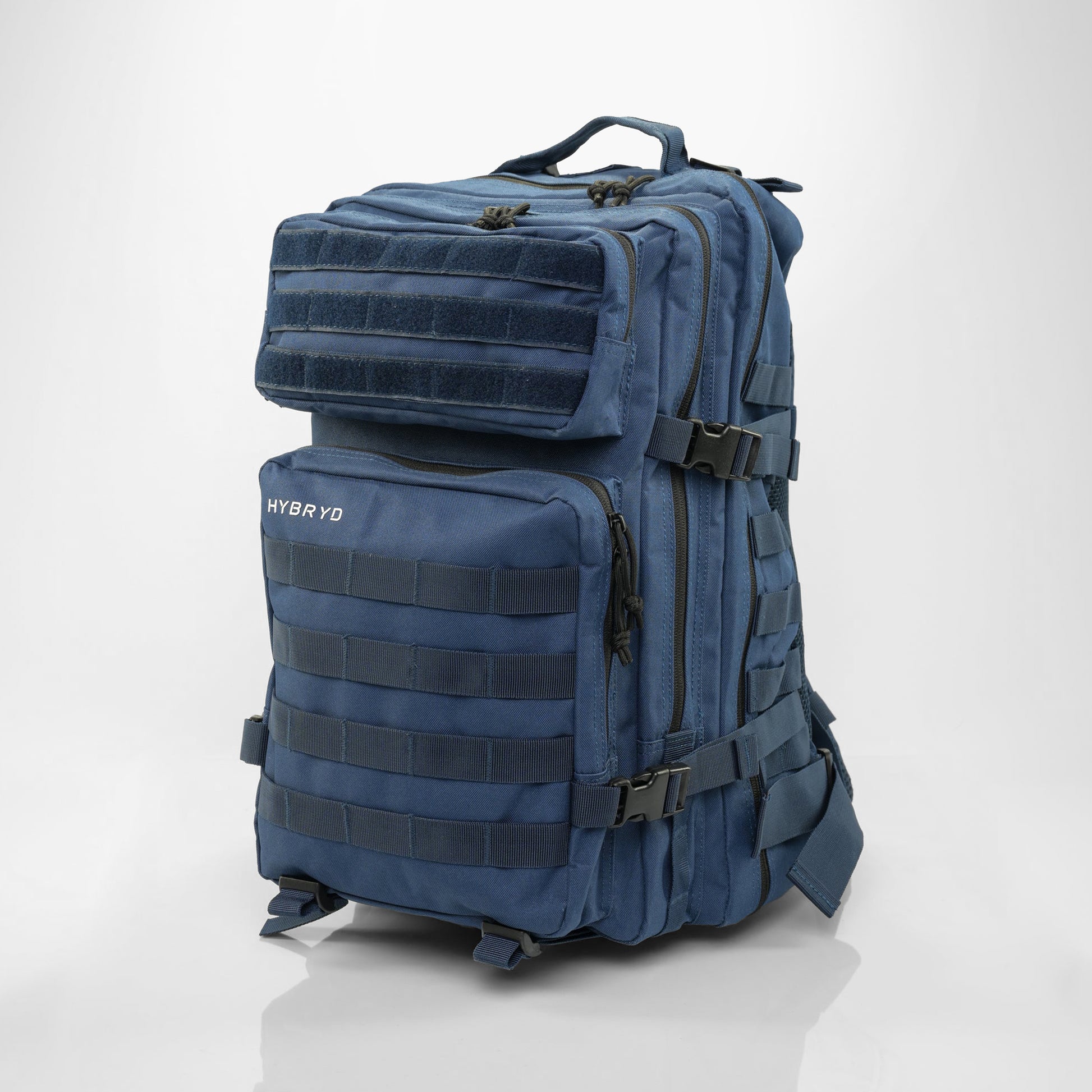 Blue tactical backpack for hybrid racing
