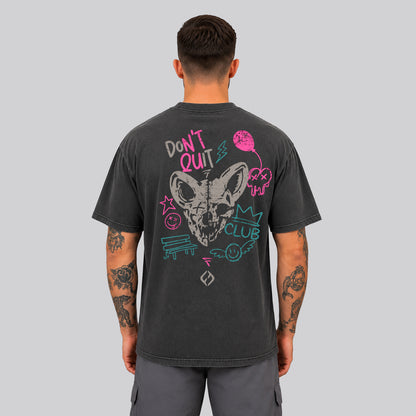 Crossfit athlete wearing Washed black Ethos Tee by HYBRYD - Back