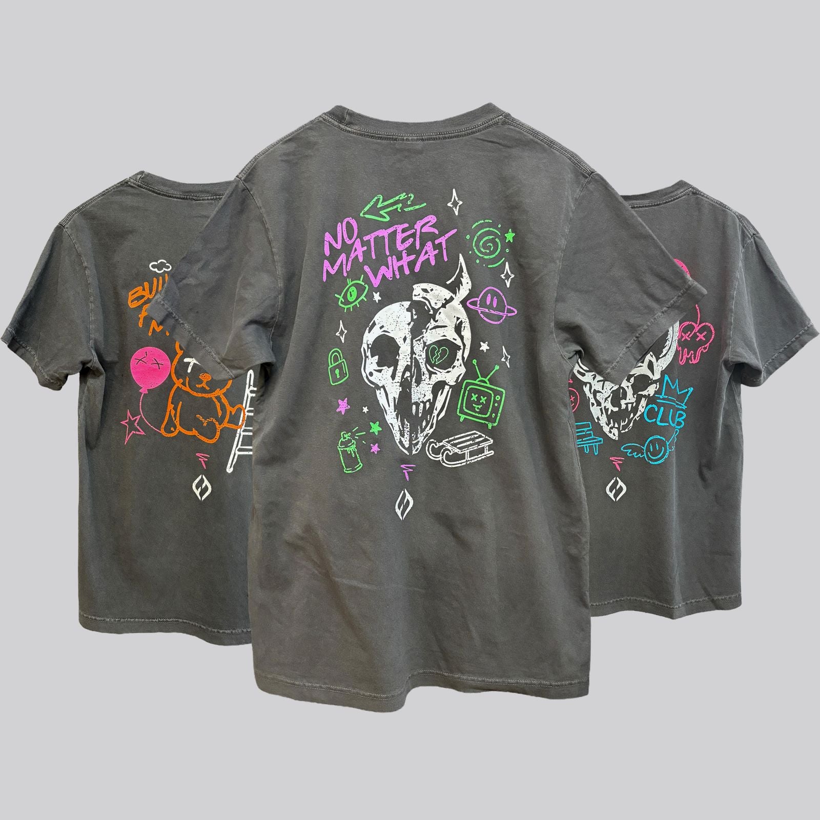 HYBRYD Ethos Tee Range in Washed Black - Unisex