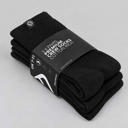 Black unisex Socks - 3 Pack