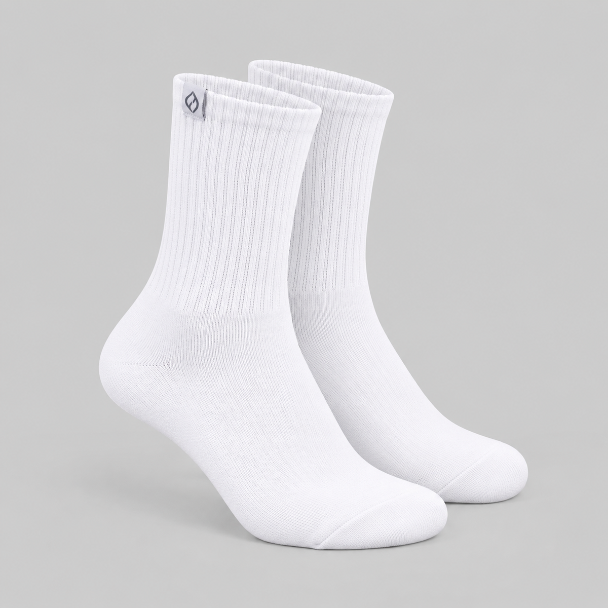 Hybryd womens / mens white crew sport socks 3 pack side view