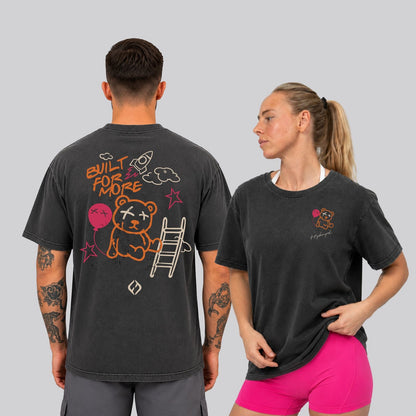 Unisex Washed black Tee - Built for more design
