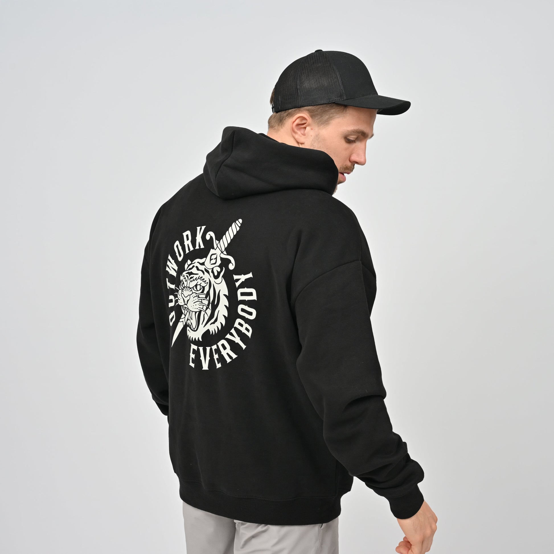 Hybryd black soft touch hoodie