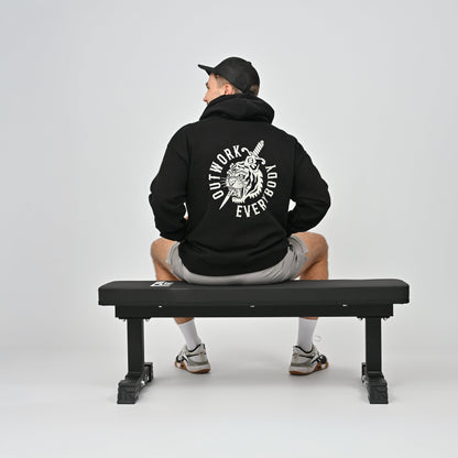 Back print black Hybryd hoodie for the gym