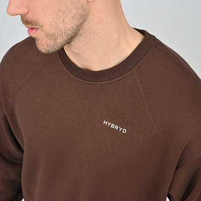 Hybryd oversized crew with ribbed neck and raglan sleeves
