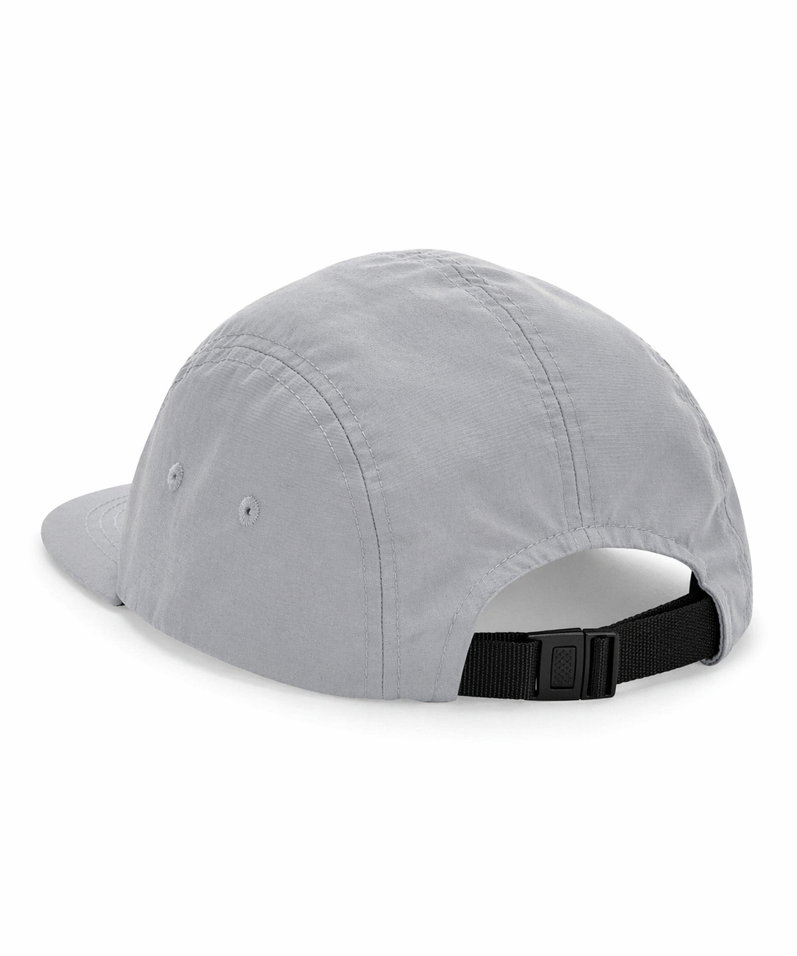 Hybryd grey cap with a black adjustable strap on a white background