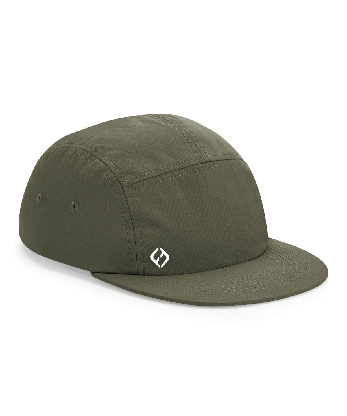 Olive cap with a Hybryd logo on a white background