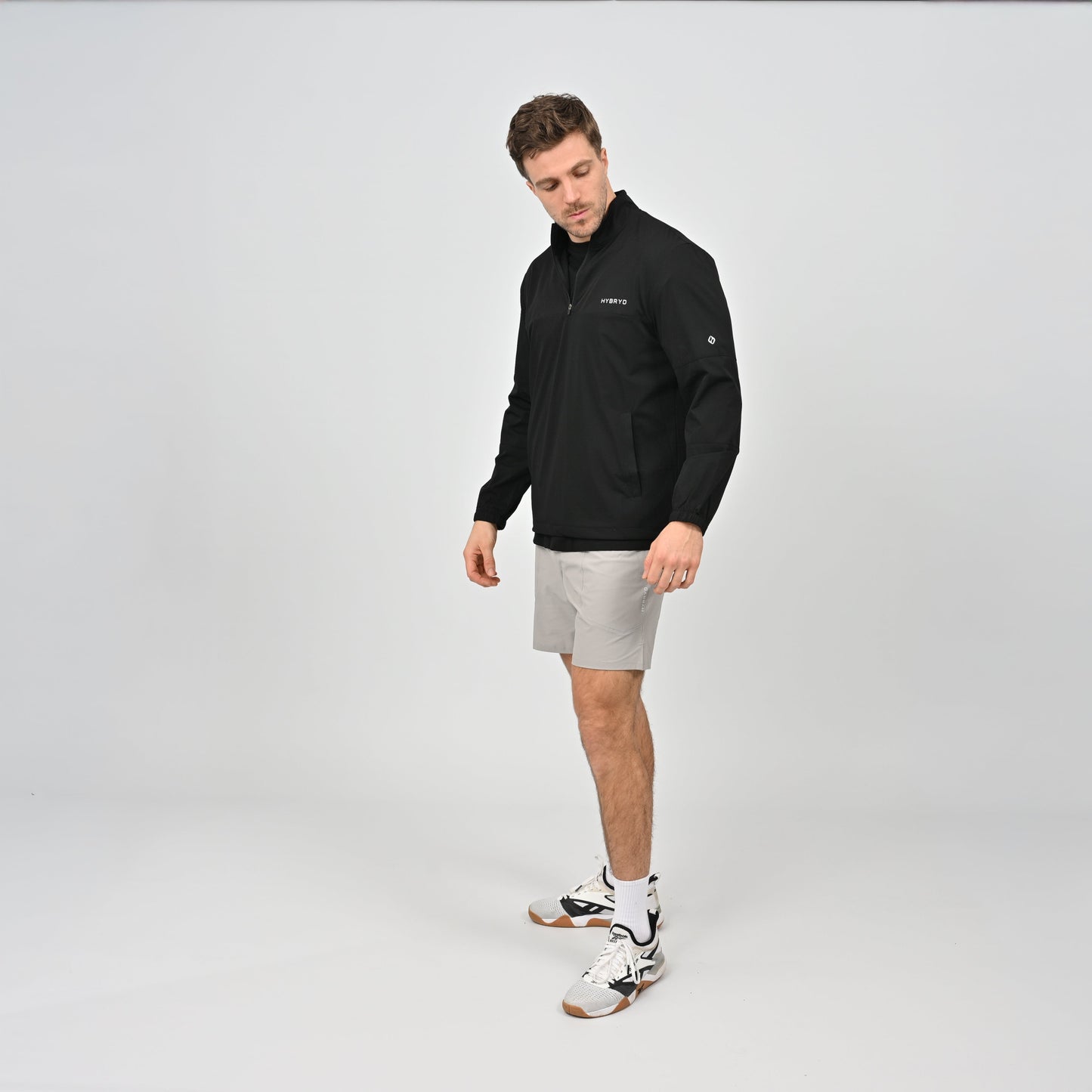 Hybryd zip neck coat with elasticated cuffs
