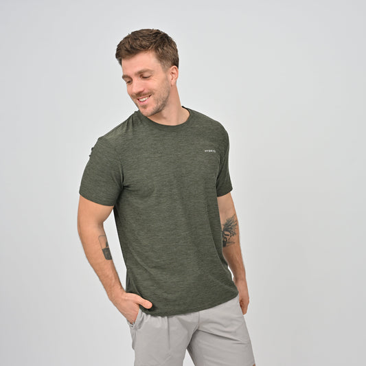 Hybryd athlete wearing a soft tee
