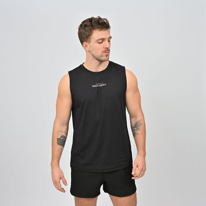 black sleeveless shirt