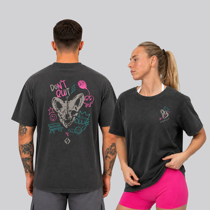 Unisex Washed black Tee - Dont Quit Design