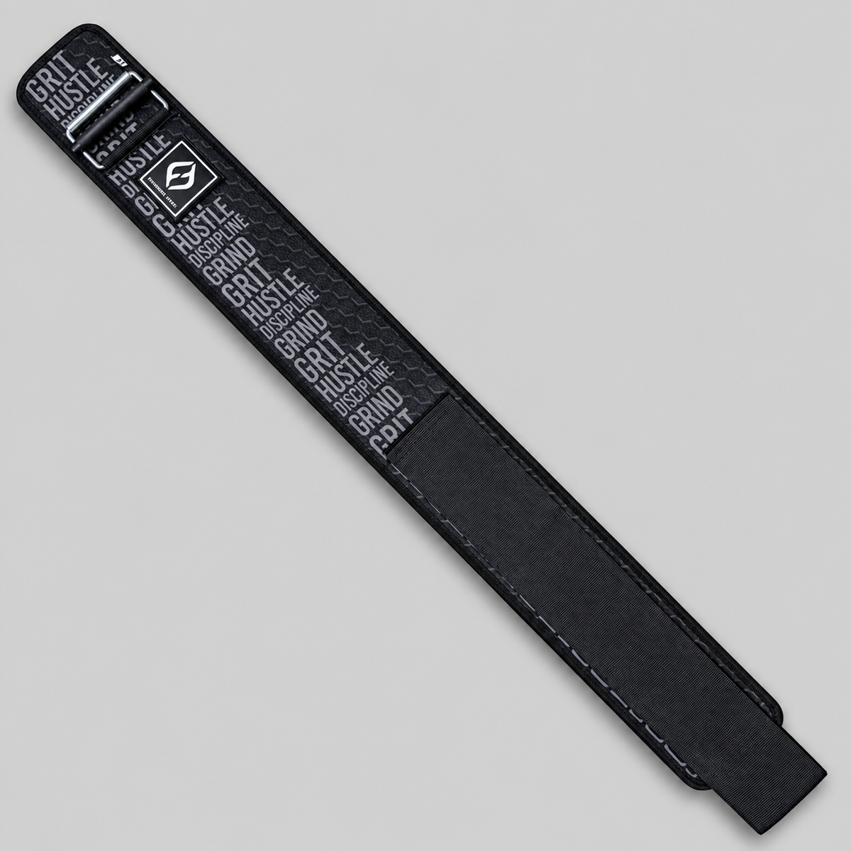 Hybryd 4-inch neoprene weightlifting belt in Ethos print black laid flat