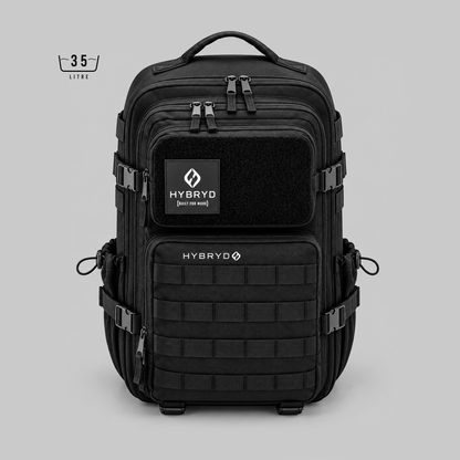 Hybryd Tactical 35L large black tactical holdall travel bag for gym gear and travel