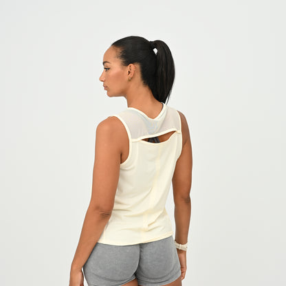 HYBRYD Molly women’s training vest in Butter designed for HYROX, CrossFit and running