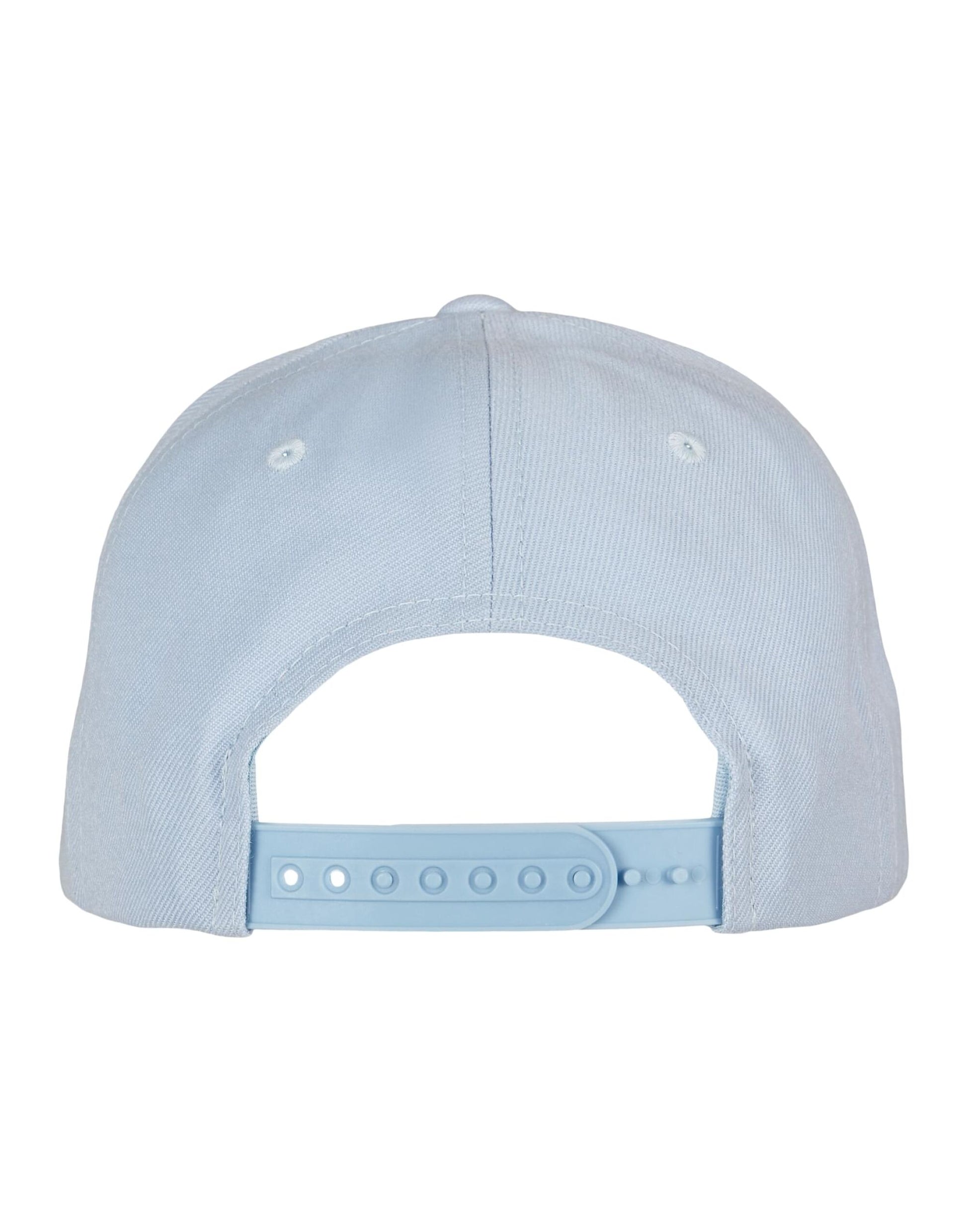 Light blue Hybryd 5 panel baseball cap on a white background