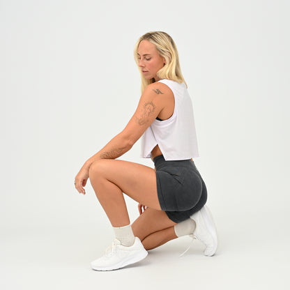 Women wearing the lilac Ivy Crop Vest during fitness training, designed for unrestricted movement